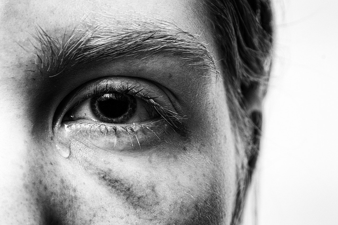 trauma, injured, tear, traumatized, pain, injury, cry, hematoma, tormented, suffering, eye, bruise, problem, tears, girl, black-and-white